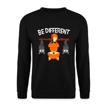 Be Different - Unisex Pullover - Schwarz - Vorne - Alina (178cm) & Michal (187cm)