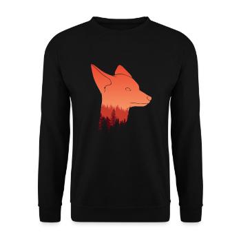 Fuchskopf Fuchs - Unisex Pullover - Schwarz - Vorne - Alina (178cm) & Michal (187cm)