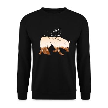 Fuchs Silhouette Fuchsjagd Jäger Jagd Natur Herbst - Unisex Pullover - Schwarz - Vorne - Alina (178cm) & Michal (187cm)