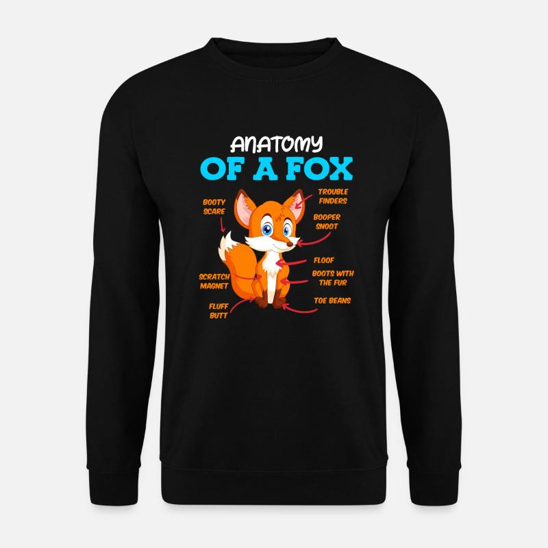 Anatomie eines Fuches Fuchs Kinder - Unisex Pullover - Schwarz