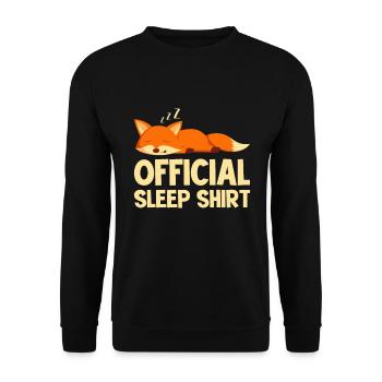 Official Fox Sleep Shirt Sleep - Unisex Sweatshirt - black - Front - Alina (178cm) & Michal (187cm)