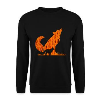 Fox Silhouette Fox Forest Hunter - Unisex Sweatshirt - black - Front - Alina (178cm) & Michal (187cm)