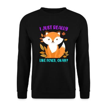 J’aime beaucoup les renards renards enfants - Sweat-shirt Unisexe - noir - Devant - Alina (178cm) & Michal (187cm)