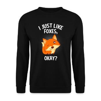 I just like foxes, ok? Children Fox - Unisex Sweatshirt - black - Front - Alina (178cm) & Michal (187cm)