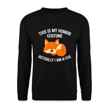 Das ist mein Menschen Kostüm ich bin ein Fuchs - Unisex Pullover - Schwarz - Vorne - Alina (178cm) & Michal (187cm)