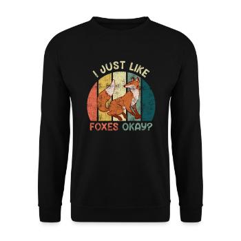 J’aime juste les renards ok? Renard - Sweat-shirt Unisexe - noir - Devant - Alina (178cm) & Michal (187cm)