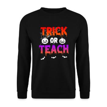 SÃ¼ÃŸes oder Saures Halloween - Unisex Pullover - Schwarz - Vorne - Alina (178cm) & Michal (187cm)