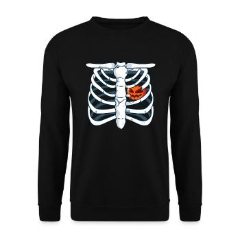 Pumpkin Skeleton Halloween - Unisex Sweatshirt - black - Front - Alina (178cm) & Michal (187cm)