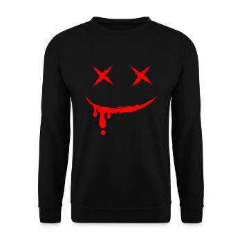 Smile Mask Halloween - Unisex Sweatshirt - black - Front - Alina (178cm) & Michal (187cm)