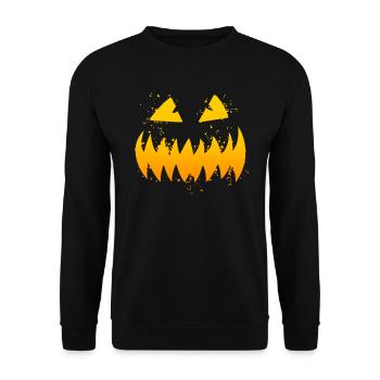 Jack O Lantern Pumpkin Halloween - Unisex Sweatshirt - black - Front - Alina (178cm) & Michal (187cm)