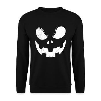 Visage de citrouille Halloween - Sweat-shirt Unisexe - noir - Devant - Alina (178cm) & Michal (187cm)