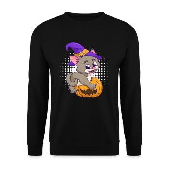 Pumpkin Halloween Witch - Unisex Sweatshirt - black - Front - Alina (178cm) & Michal (187cm)