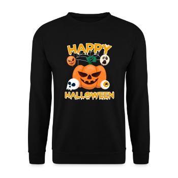 Happy Halloween - Unisex Sweatshirt - black - Front - Alina (178cm) & Michal (187cm)