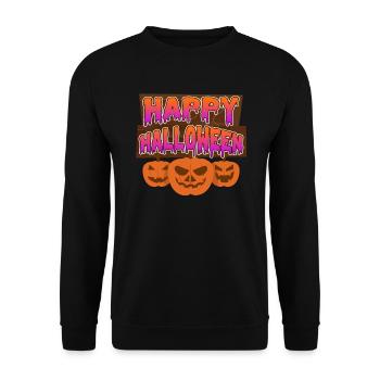 Halloween Citrouille Joyeux Halloween - Sweat-shirt Unisexe - noir - Devant - Alina (178cm) & Michal (187cm)