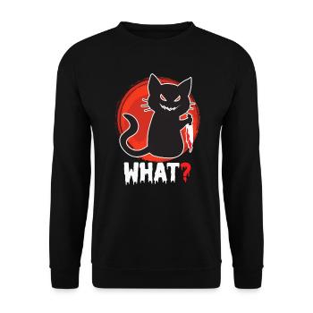 Chat tueur Halloween - Sweat-shirt Unisexe - noir - Devant - Alina (178cm) & Michal (187cm)