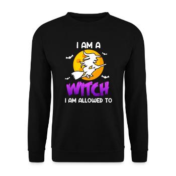 Halloween Hexe - Unisex Pullover - Schwarz - Vorne - Alina (178cm) & Michal (187cm)