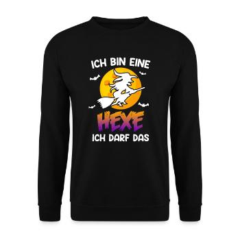 Halloween Hexe - Unisex Pullover - Schwarz - Vorne - Alina (178cm) & Michal (187cm)