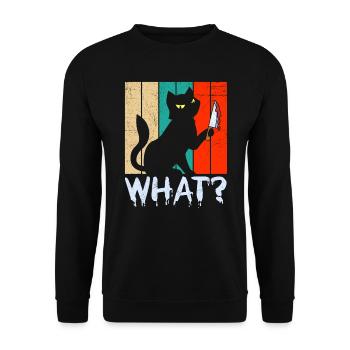 Creepy Killer Chat d’Halloween - Sweat-shirt Unisexe - noir - Devant - Alina (178cm) & Michal (187cm)