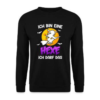 Halloween Hexe - Unisex Pullover - Schwarz - Vorne - Alina (178cm) & Michal (187cm)