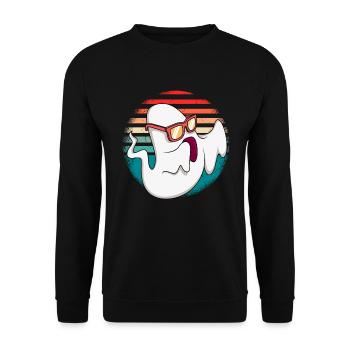 Geisterstunde Halloween Geist - Unisex Pullover - Schwarz - Vorne - Alina (178cm) & Michal (187cm)