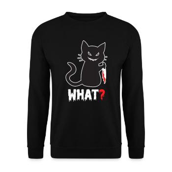 Chat tueur Halloween - Sweat-shirt Unisexe - noir - Devant - Alina (178cm) & Michal (187cm)