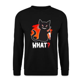 Chat tueur Halloween - Sweat-shirt Unisexe - noir - Devant - Alina (178cm) & Michal (187cm)