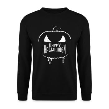 Pumpkin Mask Halloween - Unisex Sweatshirt - black - Front - Alina (178cm) & Michal (187cm)