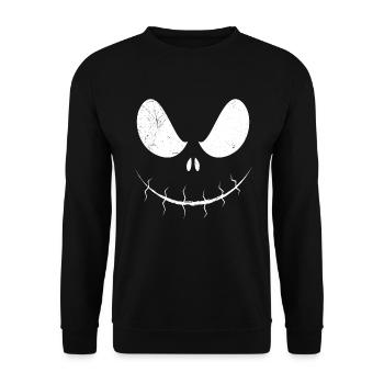 Skull Mask Halloween - Unisex Sweatshirt - black - Front - Alina (178cm) & Michal (187cm)