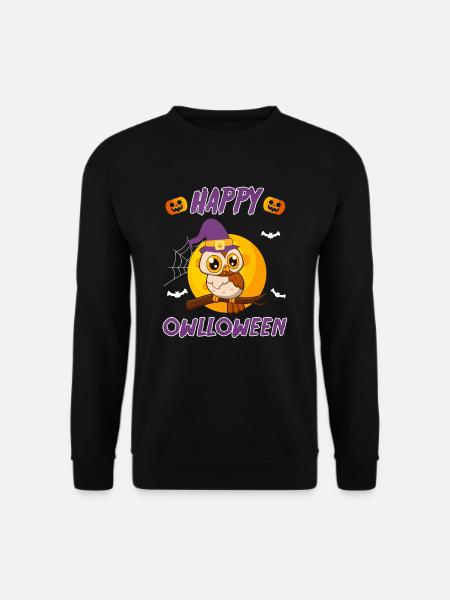 Owloween Happy Owl Halloween - Unisex Sweatshirt - black