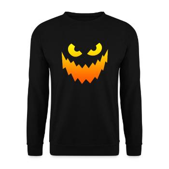 Grusel Maske Halloween Party - Unisex Pullover - Schwarz - Vorne - Alina (178cm) & Michal (187cm)