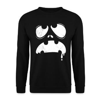 Pumpkin Mask Halloween - Unisex Sweatshirt - black - Front - Alina (178cm) & Michal (187cm)