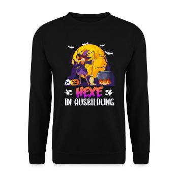 Halloween Hexe - Unisex Pullover - Schwarz - Vorne - Alina (178cm) & Michal (187cm)