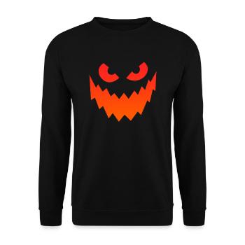 Grusel Maske Halloween Party - Unisex Pullover - Schwarz - Vorne - Alina (178cm) & Michal (187cm)