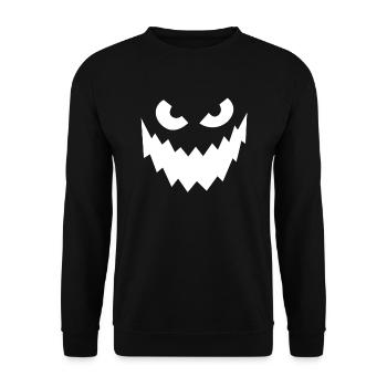 Creepy Mask Halloween Party - Unisex Sweatshirt - black - Front - Alina (178cm) & Michal (187cm)