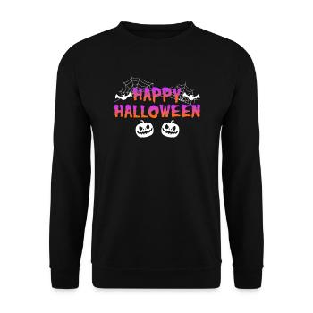 Fröhliches Halloween - Unisex Pullover - Schwarz - Vorne - Alina (178cm) & Michal (187cm)