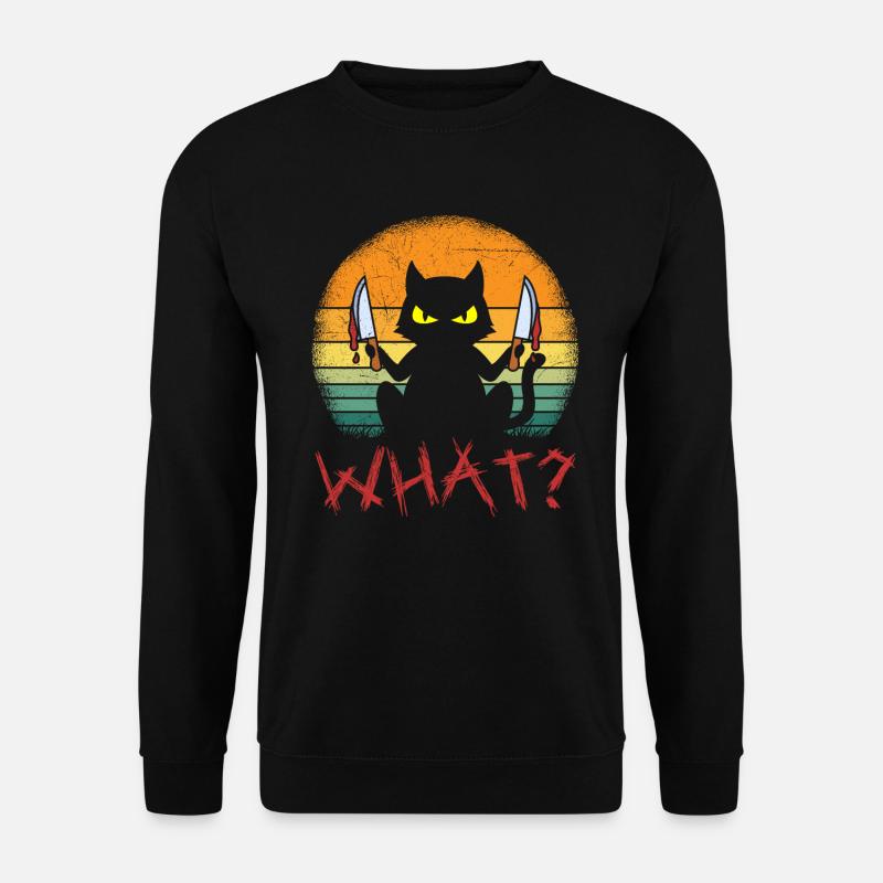 Serial Killer Halloween Cat - Unisex Sweatshirt - black