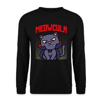 Dracula Halloween Cat - Unisex Sweatshirt - black - Front - Alina (178cm) & Michal (187cm)