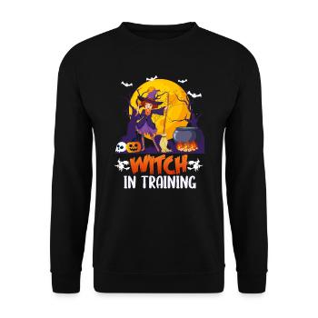 Halloween Hexe - Unisex Pullover - Schwarz - Vorne - Alina (178cm) & Michal (187cm)