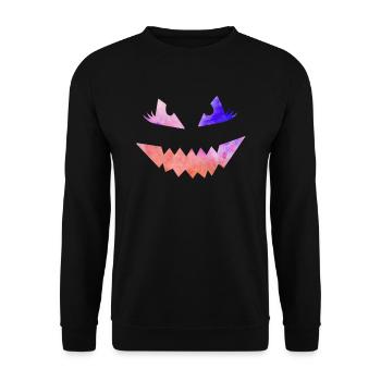 Grusel Maske Halloween - Unisex Pullover - Schwarz - Vorne - Alina (178cm) & Michal (187cm)