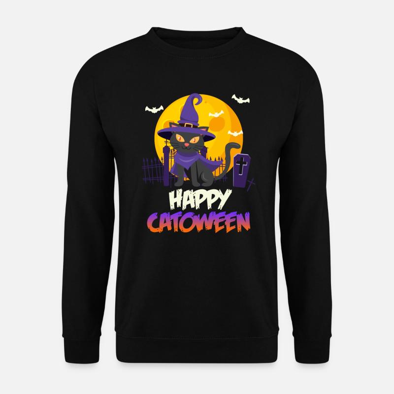 Catoween Happy Cats Halloween - Unisex Sweatshirt - black
