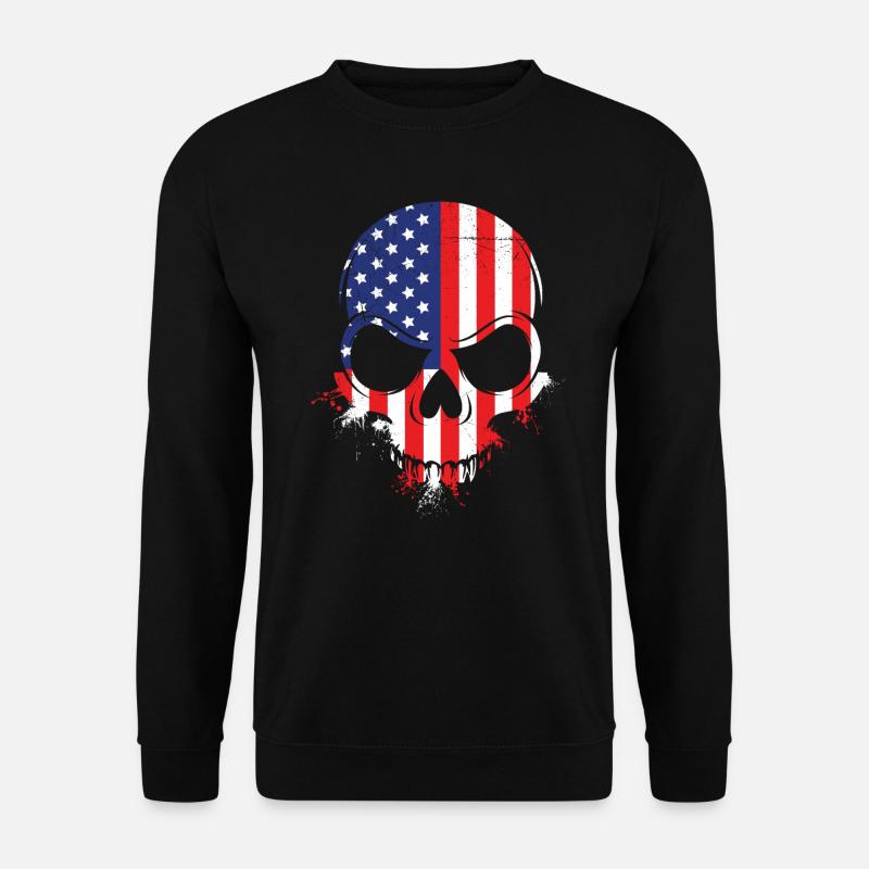 USA Halloween Bone Face - Sweat-shirt Unisexe - noir