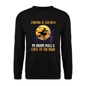 Speed limit for broom witch Halloween - Unisex Sweatshirt - black - Front - Alina (178cm) & Michal (187cm)