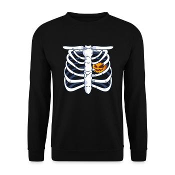 Pumpkin Skeleton Halloween - Unisex Sweatshirt - black - Front - Alina (178cm) & Michal (187cm)