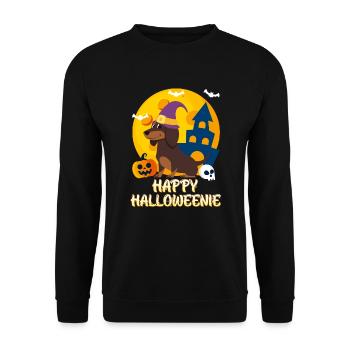 Joyeux chien teckel Halloween - Sweat-shirt Unisexe - noir - Devant - Alina (178cm) & Michal (187cm)
