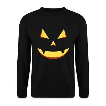 Visage de citrouille Halloween - Sweat-shirt Unisexe - noir - Devant - Alina (178cm) & Michal (187cm)