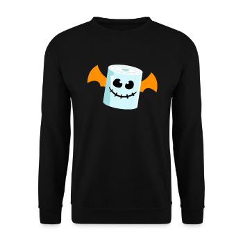 Toilettenpapier Fledermaus Halloween - Unisex Pullover - Schwarz - Vorne - Alina (178cm) & Michal (187cm)