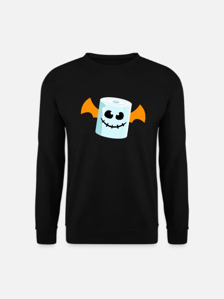 Toilettenpapier Fledermaus Halloween - Unisex Pullover - Schwarz