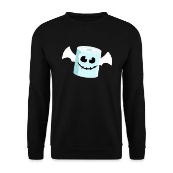 Toilettenpapier Fledermaus Halloween - Unisex Pullover - Schwarz - Vorne - Alina (178cm) & Michal (187cm)