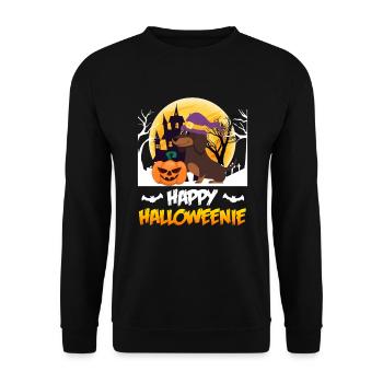 Joyeux chien teckel Halloween - Sweat-shirt Unisexe - noir - Devant - Alina (178cm) & Michal (187cm)