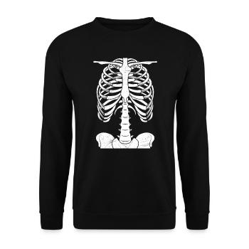 Skeleton Costume Halloween - Unisex Sweatshirt - black - Front - Alina (178cm) & Michal (187cm)